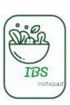 logo of IBS notepad, with a picture of a bowl of appropriate food